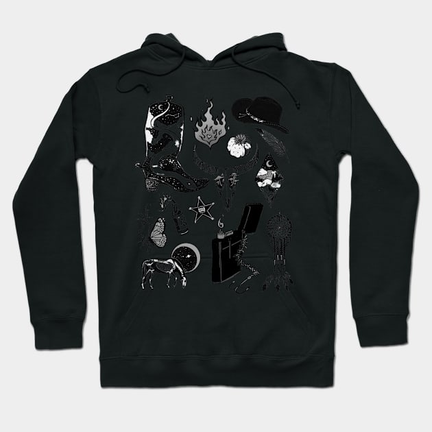 UNDEAD COWBOY AESTHETIC Collage Illustration Hoodie by DXTROSE